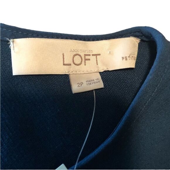 NWT! Loft blue ruffle sleeve dress. size 2 petite - Picture 6 of 10